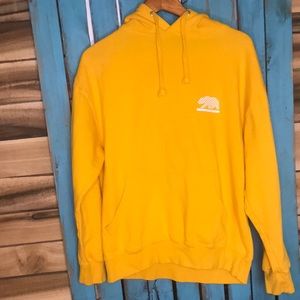 SCW California grizzly bear pullover hoodie size large yellow and white